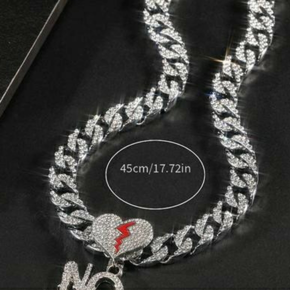 Men's Rhinestone No Love Diamond Chain - Picture 7 of 7